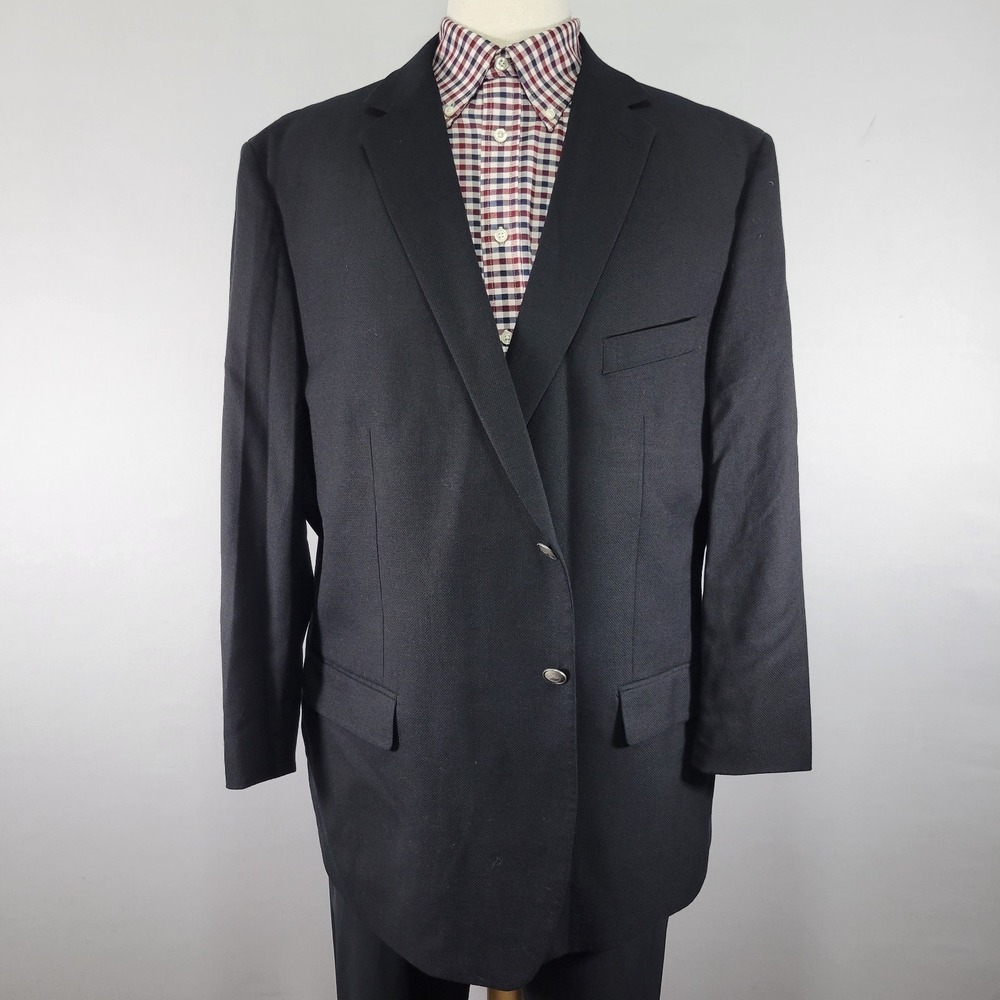 Joseph Abboud Reda‎ Men's Sport Coat Blazer Two Button Black Wool 52R